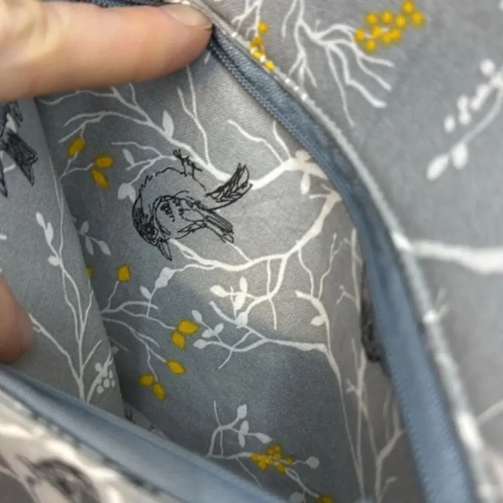 Unique Handmade Embroidered Grasshopper Birds Bug Noah Crossbody Bag Pocketbook